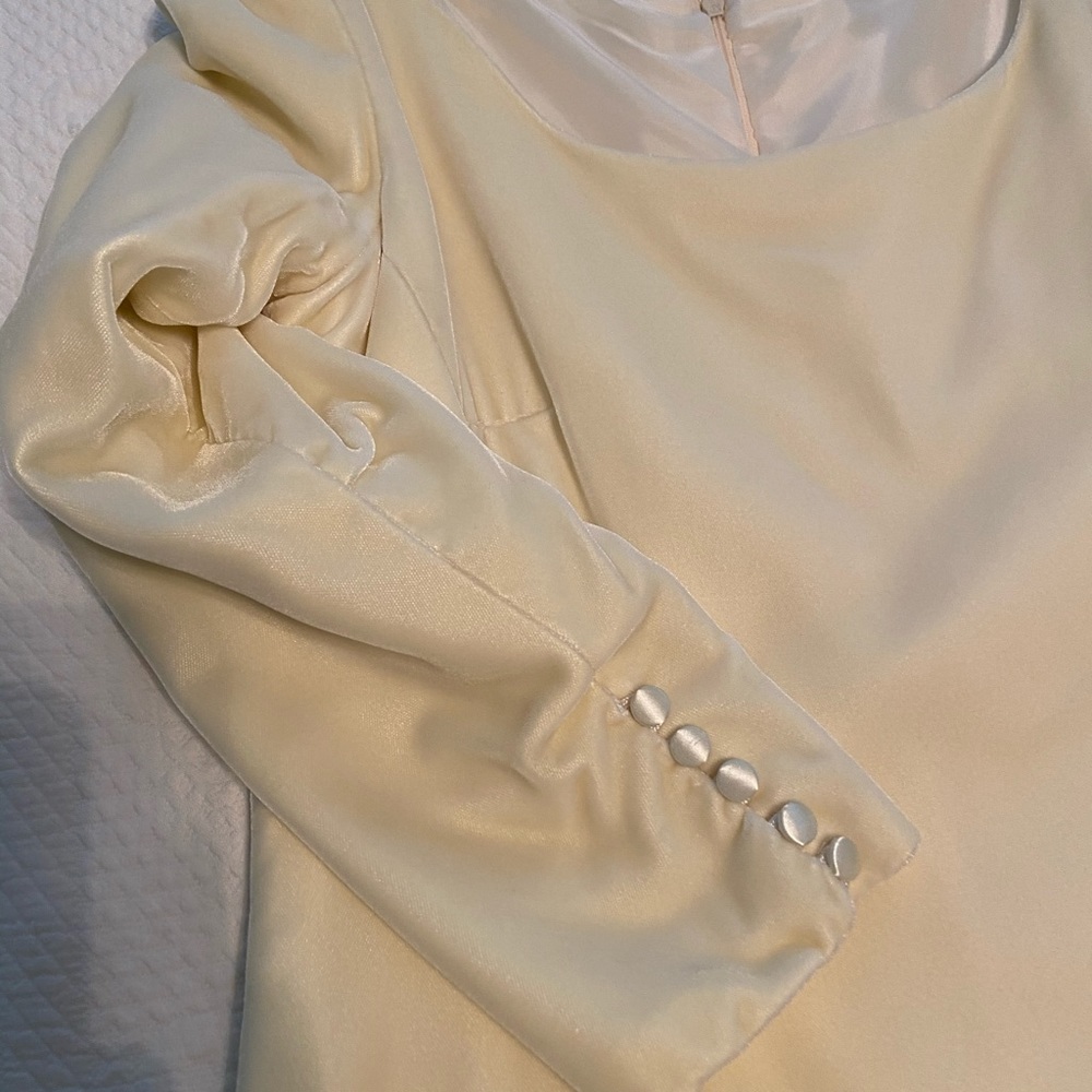 Wedding dress - cream velveteen..